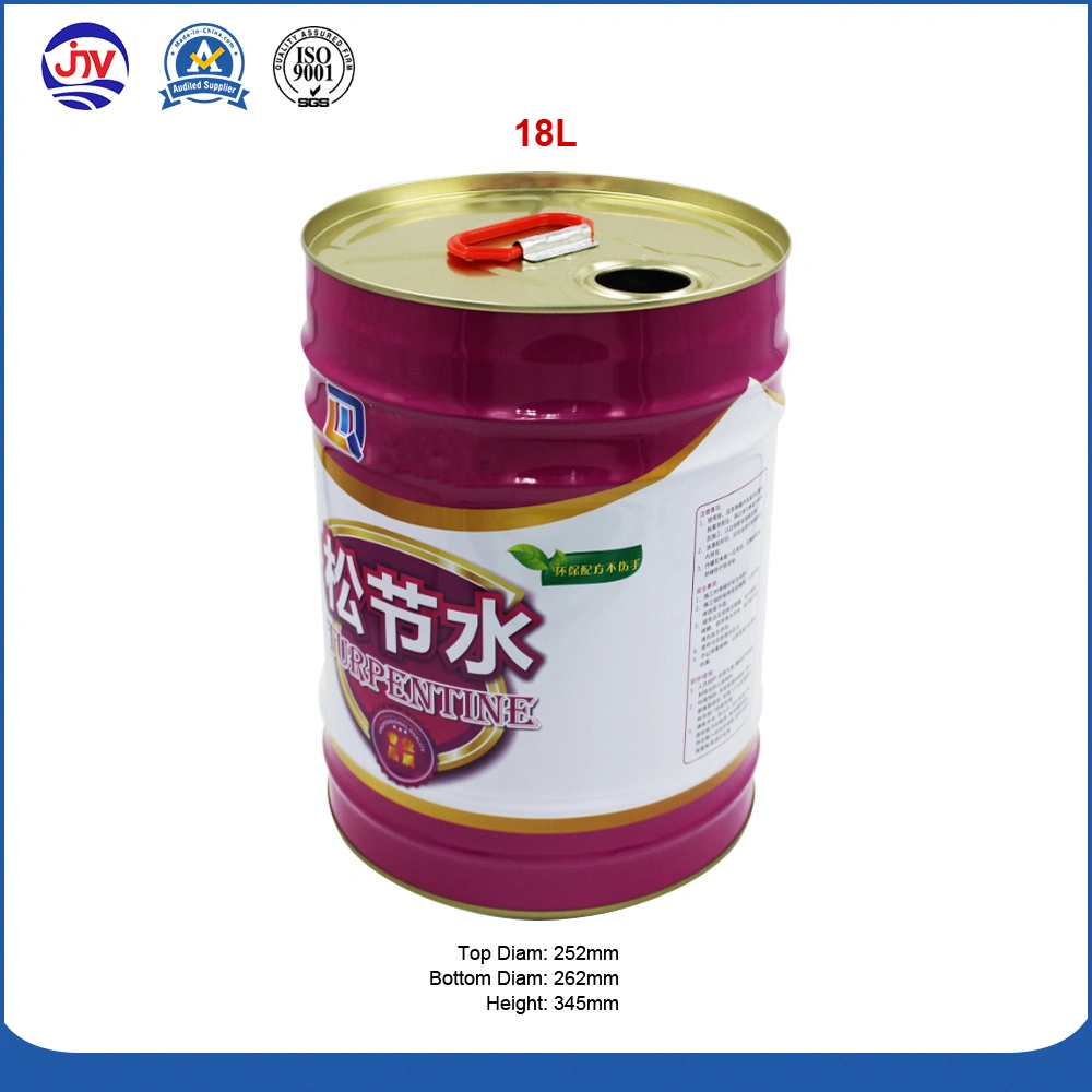 Tinplate Round 18L Empty Metal Drum Bucket for Paint Coating